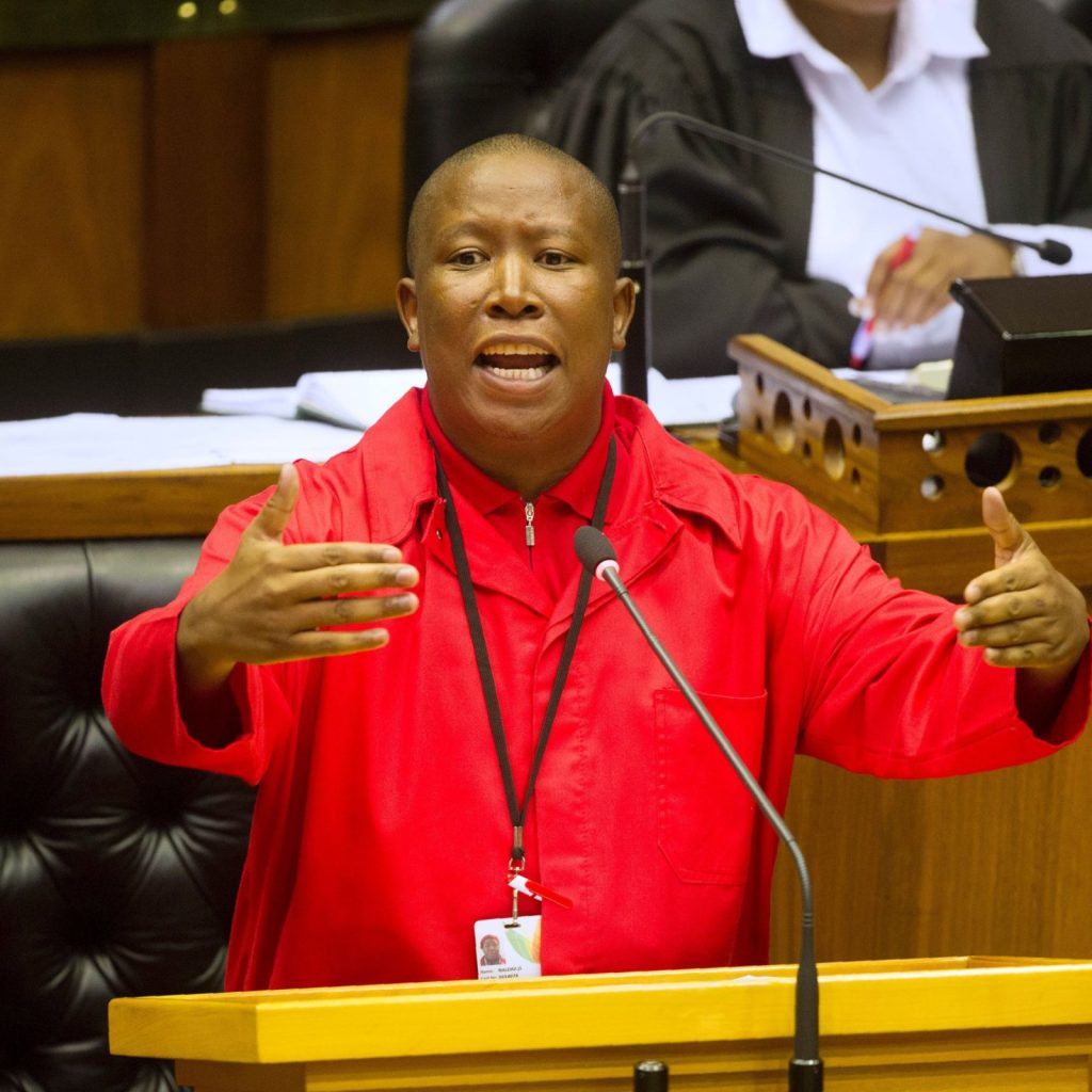 Julius Malema, the founder and leader of the Economic Freedom Fighters (EFF)
