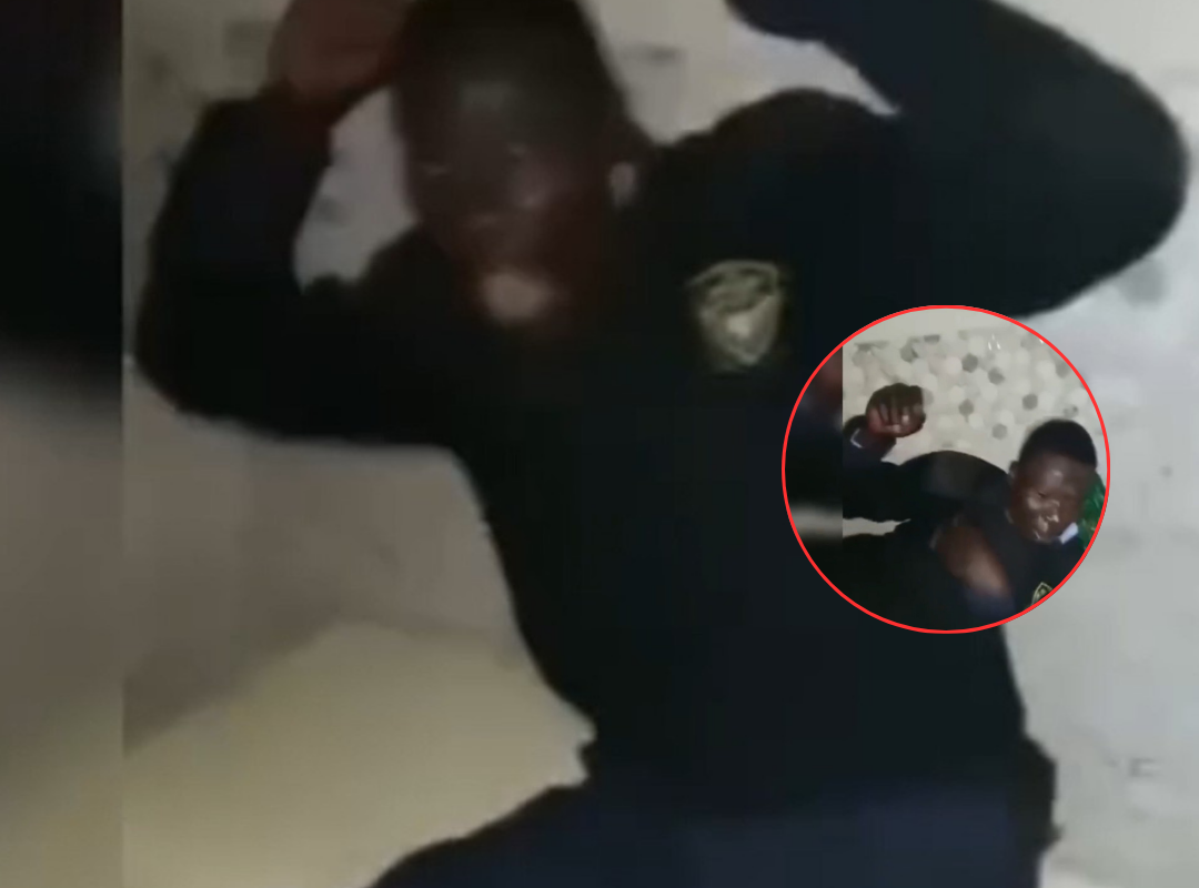 Kenyan Security Guard’s Funny Reaction After Being Caught Sleeping